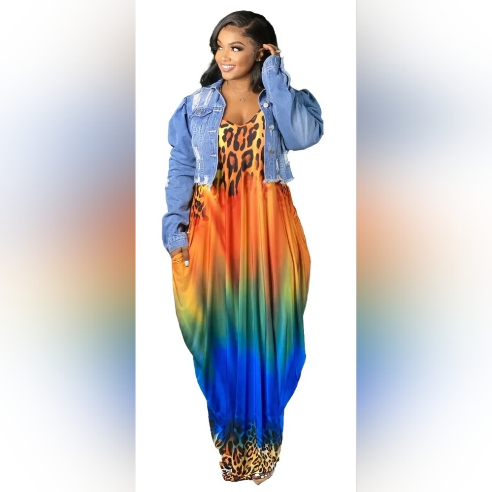 NWOT Shein Jungle Maxi Dress